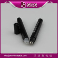 SRS wholesale roll on sealing type black 6ml empty plastic eye cream container, luxury airless massage roller bottle